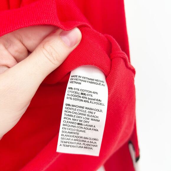 Chicos Womens Romantic Valentines Day Knit Floating Hearts Sweater Size M Red - Picture 5 of 7